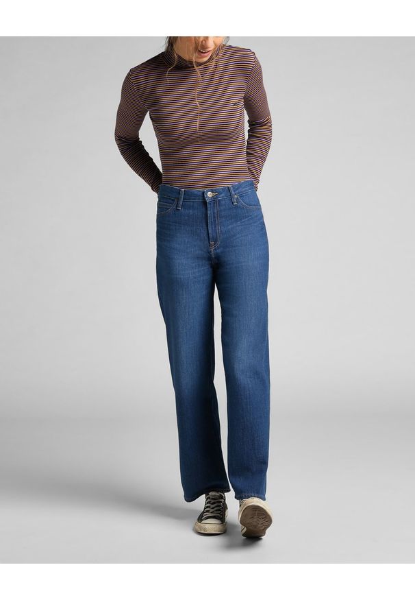 Lee - LEE WIDE LEG LONG DAMSKIE SPODNIE JEANSOWE MID HARPER L31ZNADR 112139894