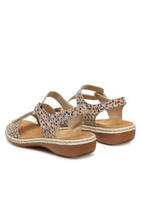 Rieker Sandały 659C7-94 Beżowy. Kolor: beżowy. Materiał: skóra #3