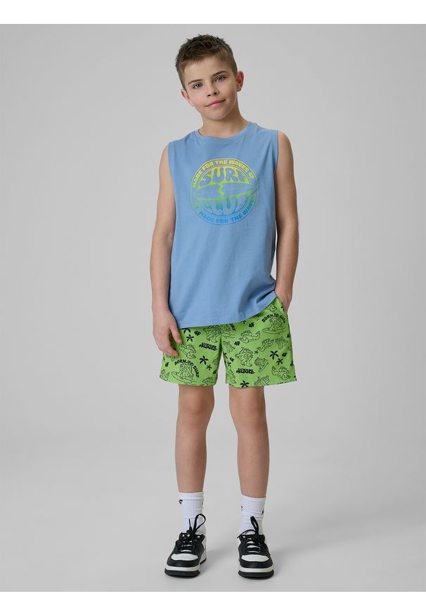 4f - 4F Spodenki plażowe boardshorty chłopięce - multikolor 122/128 (6-8 lat). Kolor: wielokolorowy. Materiał: włókno