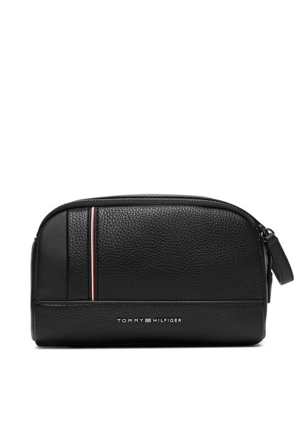 TOMMY HILFIGER - Tommy Hilfiger Kosmetyczka Th Central Washbag AM0AM13748 Czarny. Kolor: czarny. Materiał: skóra