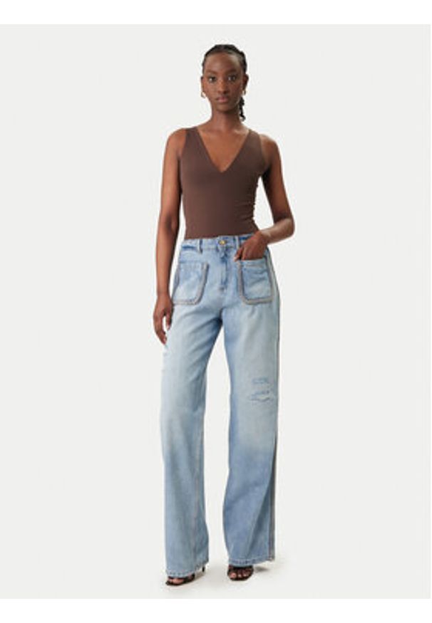 Just Cavalli Jeansy 80PAB5T3 CDWCD Niebieski Straight Fit. Kolor: niebieski