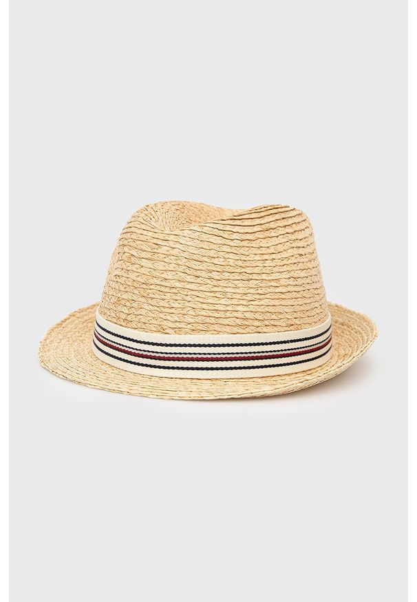 TOMMY HILFIGER - Tommy Hilfiger kapelusz kolor beżowy. Kolor: beżowy