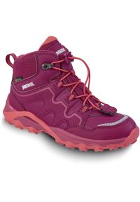 Buty trekkingowe dziecięce MEINDL Junior Hiker GTX, z membraną Gore-Tex. Kolor: różowy. Technologia: Gore-Tex