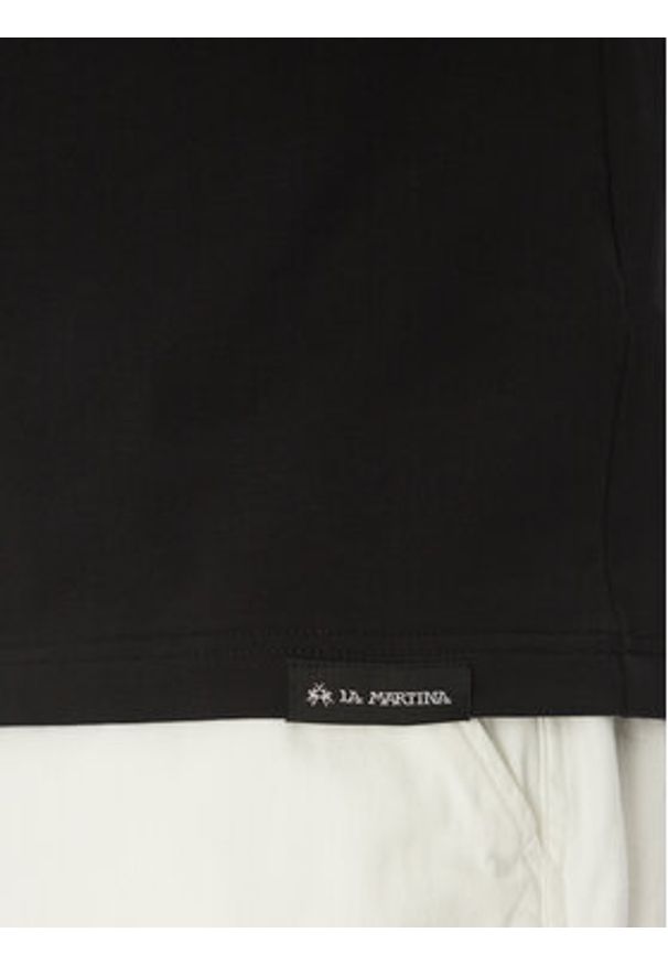 La Martina T-Shirt Andy MAR311 JS324 Czarny Regular Fit. Kolor: czarny. Materiał: bawełna