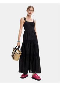 Desigual Sukienka letnia 23SWVW66 Czarny Regular Fit. Kolor: czarny. Materiał: bawełna. Sezon: lato #5