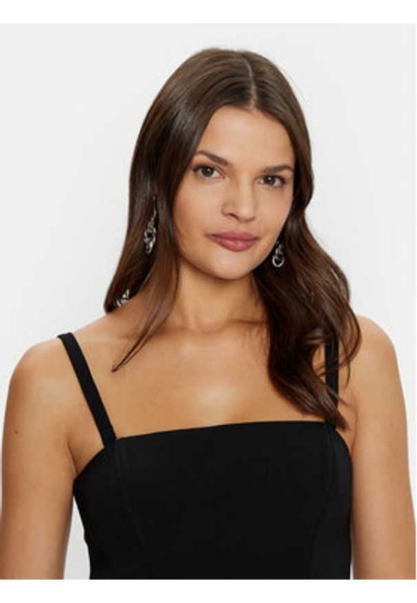 Guess Top W5RH26 WGLO2 Czarny Regular Fit. Kolor: czarny. Materiał: syntetyk