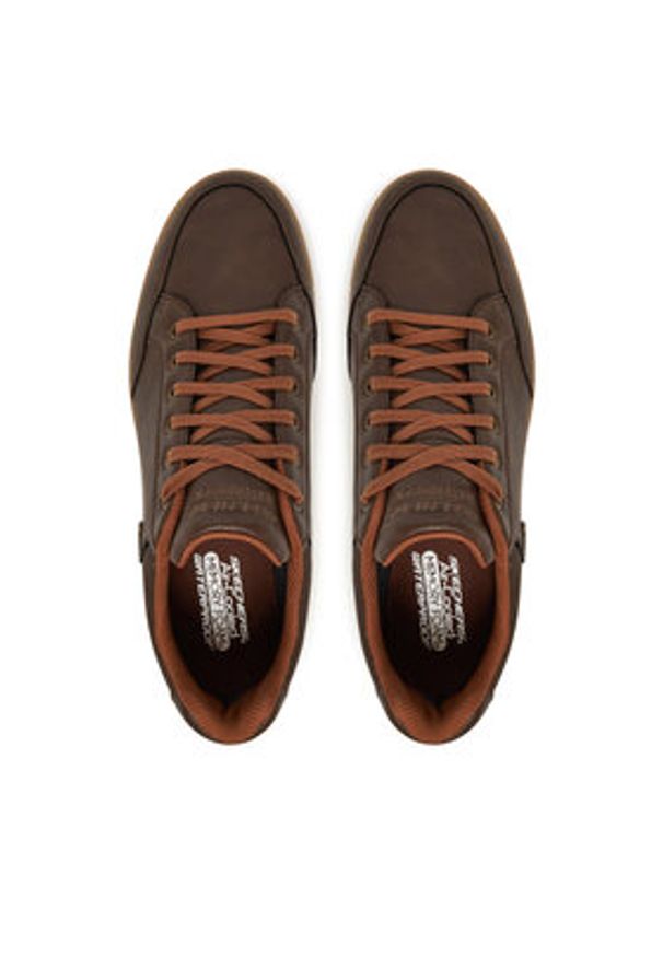 skechers - Skechers Sneakersy Sparkman 210944/CHOC Brązowy. Kolor: brązowy. Materiał: skóra