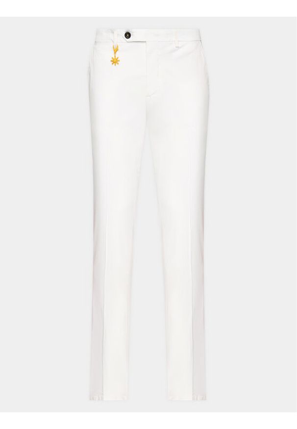 MANUEL RITZ - Manuel Ritz Spodnie materiałowe 3432P1418T 233420 Biały Regular Fit. Kolor: biały. Materiał: bawełna