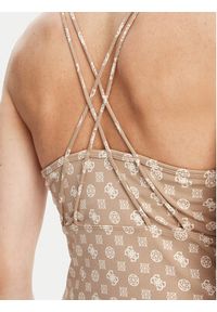 Guess Top V5YP11 MC03W Beżowy Slim Fit. Kolor: beżowy. Materiał: syntetyk #4