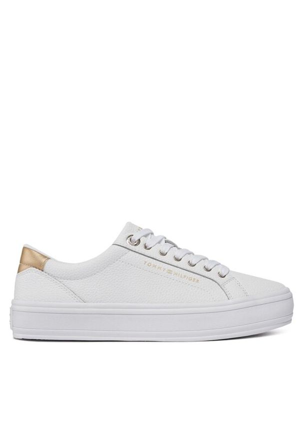 TOMMY HILFIGER - Tommy Hilfiger Sneakersy Essential Vulc Leather Sneaker FW0FW07778 Biały. Kolor: biały