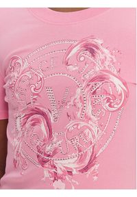 Versace Jeans Couture T-Shirt 80HAHE01 CJ02E Różowy Slim Fit. Kolor: różowy. Materiał: bawełna #2