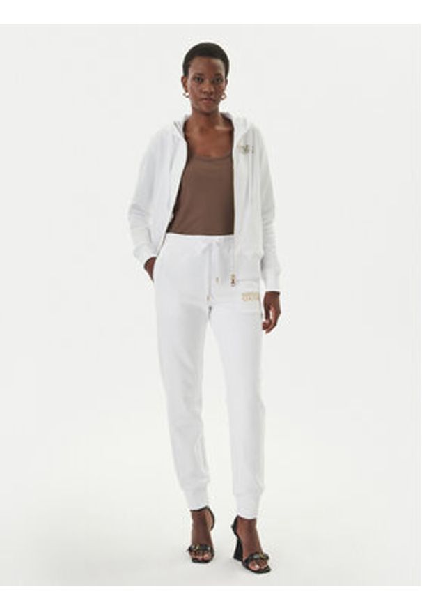 Versace Jeans Spodnie dresowe 80HAAT01 Biały Regular Fit. Kolor: biały. Materiał: bawełna