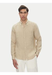 BOSS Koszula H-Roan-Bd-E-C1 50520283 Beżowy Slim Fit. Kolor: beżowy. Materiał: len
