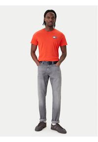 Tommy Jeans T-Shirt Essential DM0DM20740 Pomarańczowy Slim Fit. Kolor: pomarańczowy. Materiał: bawełna #5