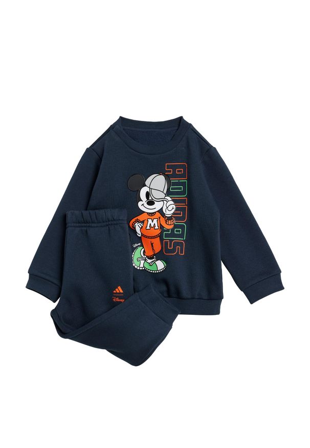 Adidas - Zestaw Disney Mickey Mouse Jogger Kids. Okazja: na uczelnię. Kolor: wielokolorowy, fioletowy, żółty, pomarańczowy. Materiał: dresówka. Wzór: motyw z bajki. Styl: sportowy, młodzieżowy
