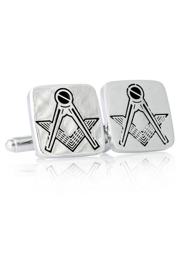 Modini - Kwadratowe spinki do mankietów - cyrkiel U258