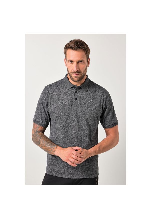 JAY-PI - Męska Koszulka FLEXNAMIC® outdoor rękaw 1/2. Typ kołnierza: polo. Kolekcja: plus size. Kolor: czarny. Materiał: poliester, bawełna, materiał