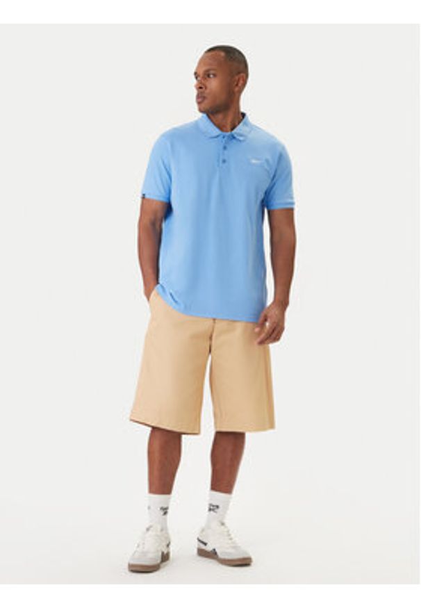 Reebok Polo Breen RK25562CCM Błękitny Regular Fit. Typ kołnierza: polo. Kolor: niebieski. Materiał: bawełna