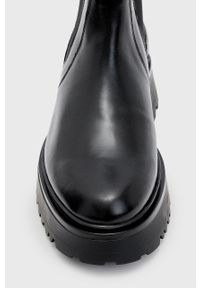 AllSaints sztyblety skórzane Arlo Arlo damskie kolor czarny na platformie WF580X. Nosek buta: okrągły. Kolor: czarny. Materiał: skóra. Obcas: na platformie #7