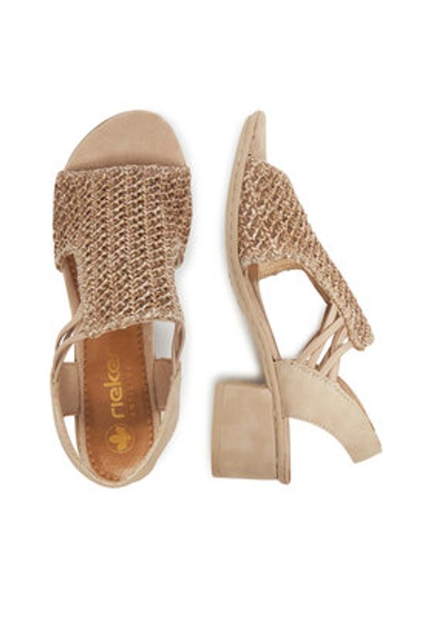 Rieker Sandały 64962-60 Beżowy. Kolor: beżowy. Materiał: materiał