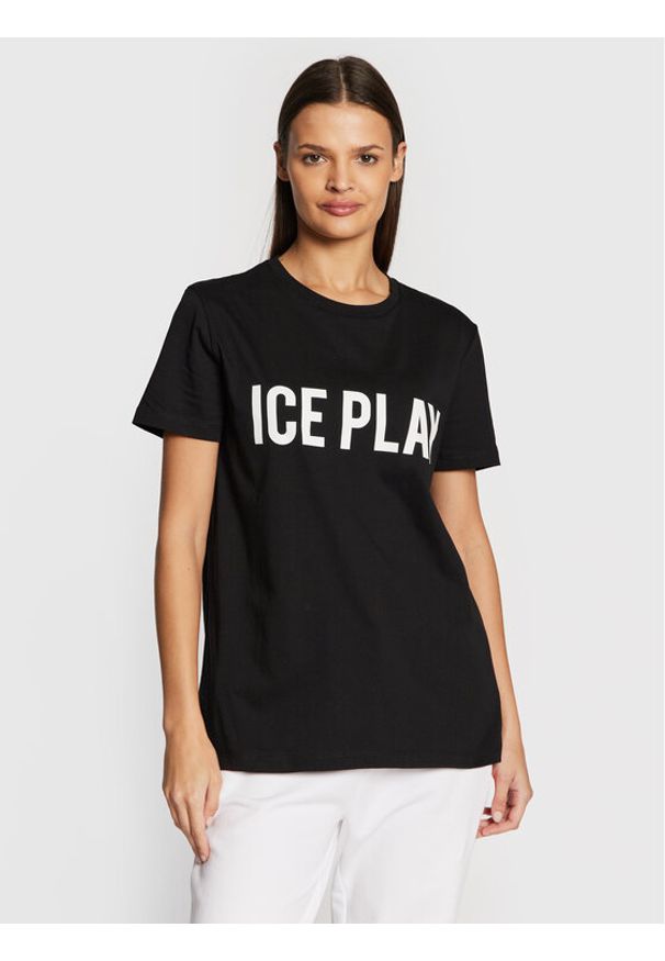 Ice Play T-Shirt 22I U2M0 F021 P400 9000 Czarny Relaxed Fit. Kolor: czarny. Materiał: bawełna