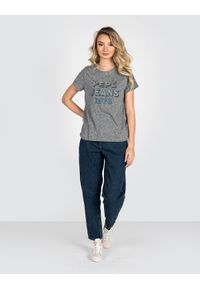 Pepe Jeans T-Shirt "Bibiana" | PL504817 | Bibiana | Kobieta | Szary. Okazja: na co dzień. Kolor: szary. Materiał: bawełna, poliester, wiskoza. Wzór: aplikacja, nadruk. Styl: casual