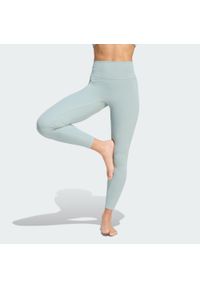 Adidas - Legginsy adidas All Me Rib 7/8. Stan: podwyższony. Kolor: zielony. Sport: joga i pilates #1