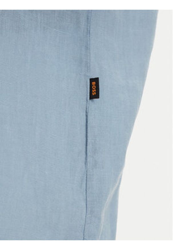BOSS Koszula 50537382 Niebieski jasny Regular Fit. Kolor: niebieski. Materiał: len