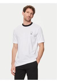 Karl Lagerfeld - KARL LAGERFELD T-Shirt 755029 542224 Biały Regular Fit. Typ kołnierza: dekolt w karo. Kolor: biały. Materiał: bawełna #1