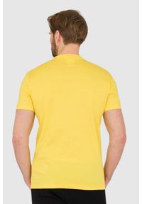 DSQUARED2 Żółty męski t-shirt z logo i zielonym liściem, Rozmiar S. Kolor: żółty #5