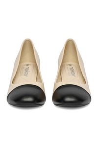 Rieker Czółenka 44760-60 Beżowy. Kolor: beżowy. Materiał: materiał #4