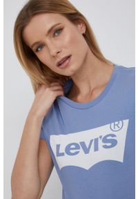 Levi's® - Levi's T-shirt. Okazja: na spotkanie biznesowe, na co dzień. Kolor: fioletowy. Materiał: dzianina. Wzór: nadruk. Styl: biznesowy, casual #5