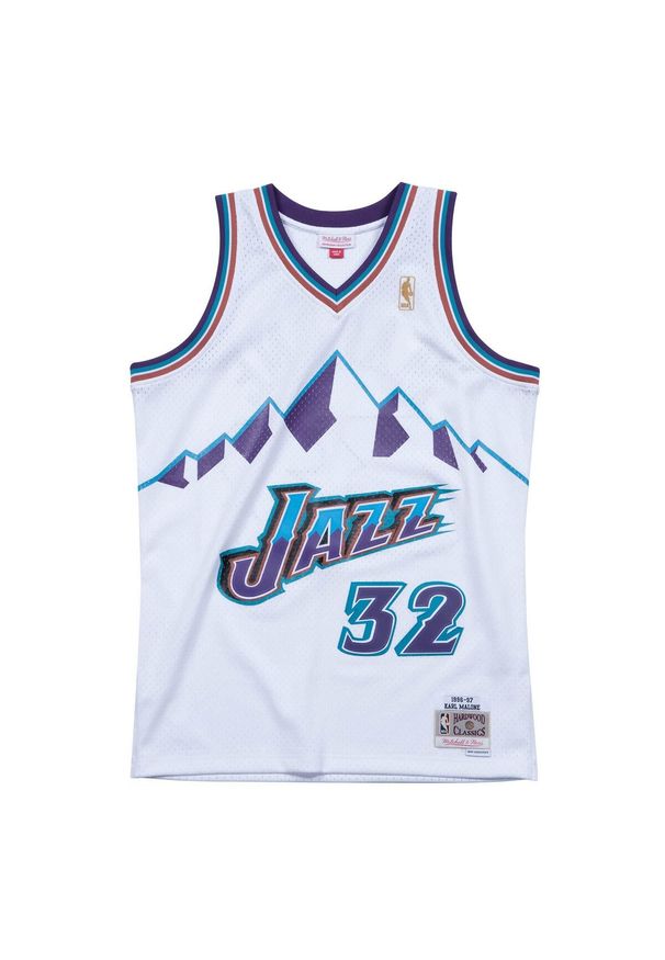 Mitchell & Ness - Koszulka Nba Utah Jazz Karl Malone. Kolor: fioletowy, wielokolorowy, biały. Sport: koszykówka