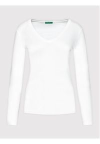 United Colors of Benetton - United Colors Of Benetton Bluzka 3GA2E4245 Biały Regular Fit. Kolor: biały. Materiał: bawełna #3
