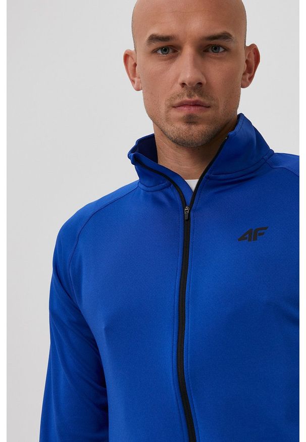 4f - 4F - Bluza. Okazja: na co dzień. Kolor: niebieski. Materiał: włókno. Długość rękawa: raglanowy rękaw. Styl: casual