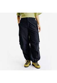Decathlon - Spodnie cargo damskie. Kolor: czarny. Materiał: poliamid, materiał
