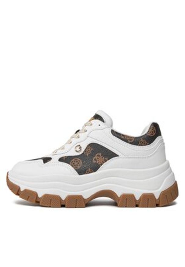 Guess Sneakersy Brecky3 FLPBR3 FAL12 Biały. Kolor: biały. Materiał: skóra