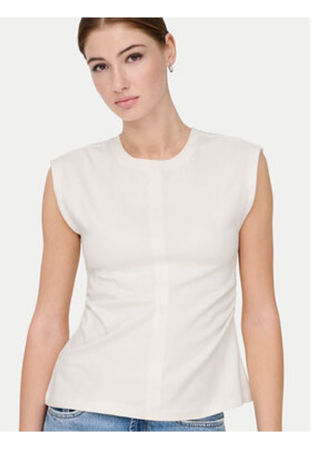 only - ONLY T-Shirt Marie 15372452 Biały Regular Fit. Kolor: biały. Materiał: bawełna