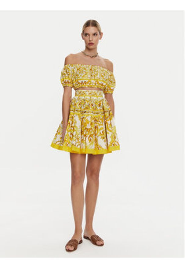 DOLCE & GABBANA - Dolce&Gabbana Bluzka F755RT HH5BA Żółty Regular Fit. Kolor: żółty. Materiał: bawełna