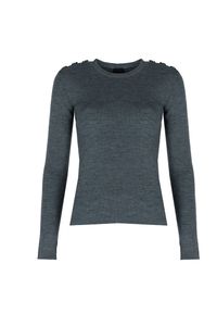 Pinko Sweter Terlaner | 1G16AP Y77N | Fonzarso | Kobieta | Szary. Kolor: szary. Materiał: wełna, elastan, akryl, poliamid. Wzór: aplikacja