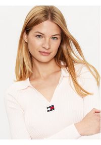 Tommy Jeans Sweter DW0DW14950 Różowy Slim Fit. Kolor: różowy. Materiał: syntetyk #4