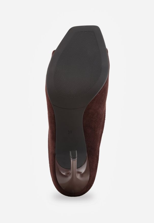 Born2be - Brązowe Eleganckie Klapki na Szpilce z Paskiem na Palec w stylu Japonek Undime. Okazja: na co dzień. Kolor: brązowy. Sezon: lato. Obcas: na szpilce. Styl: elegancki