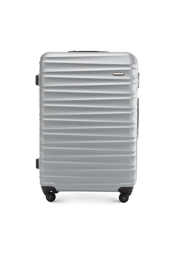 Wittchen - Duża walizka z ABS-u z żebrowaniem szara. Kolor: szary. Materiał: guma