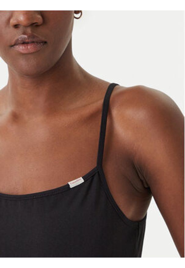 Calvin Klein Jeans Top LV047F259G Czarny Slim Fit. Kolor: czarny. Materiał: bawełna