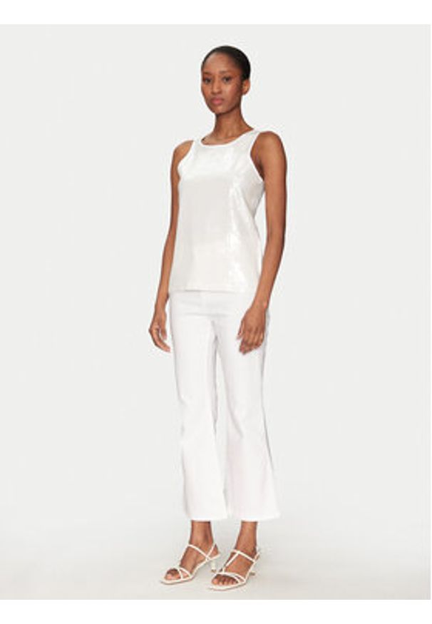 Marella Top Terzo 2513941124 Biały Slim Fit. Kolor: biały. Materiał: bawełna