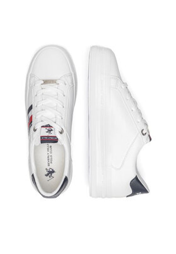 Beverly Hills Polo Club Sneakersy V12-721 Biały. Kolor: biały. Materiał: skóra