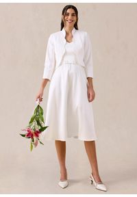 bonprix - Bolerko z delikatnej bawełny. Kolor: biały. Materiał: bawełna. Styl: elegancki #2