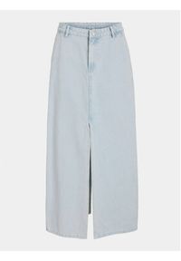 Vila Spódnica jeansowa Kira 14096846 Błękitny Regular Fit. Kolor: niebieski. Materiał: bawełna