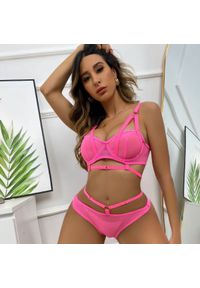 Intica - Komplet bielizny harness elegancki design i wygoda Miley. Kolor: różowy. Materiał: materiał #6