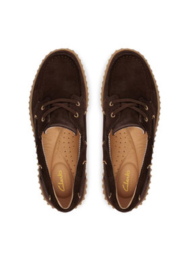 Clarks Półbuty Torhill Boat 26186647 Brązowy. Kolor: brązowy. Materiał: skóra, zamsz